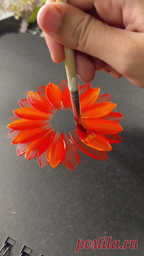 ✨My Black Diary Day✨ Brush Stroke Painting #acrylicpainting #art #floralart #shorts #asmr #viral
