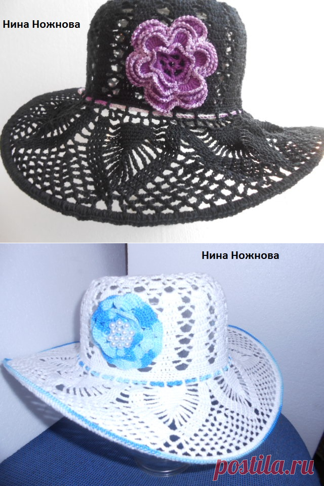 Летние шляпки из ниток Коко.