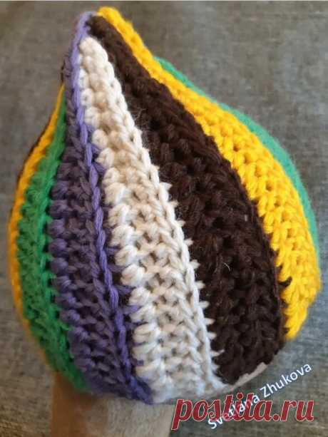 Как связать быстро и просто полосатую шапочку? | Лисичкина мастерская/Handmade | Яндекс Дзен
