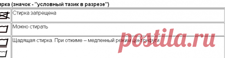 Символы ухода за одеждой или бельем. Значки по уходу за одеждой или бельем. - таблицы Tehtab.ru