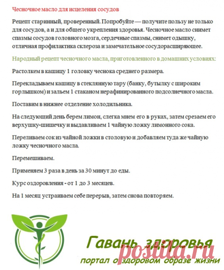 Чесночное масло для исцеления сосудов! - Блог | Гавань здоровья