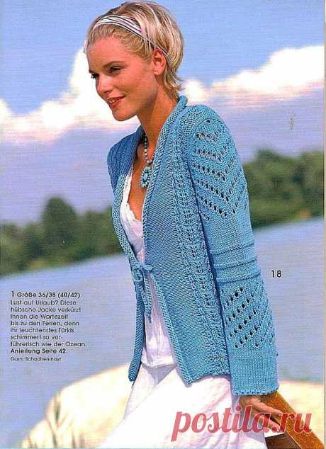 Жакет с ажурным узором | САМОБРАНОЧКА - сайт для рукодельниц, мастериц