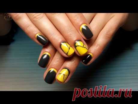 Дизайн ногтей гель-лак Shellac - Обратный френч, французский маникюр (уроки дизайна ногтей) - YouTube