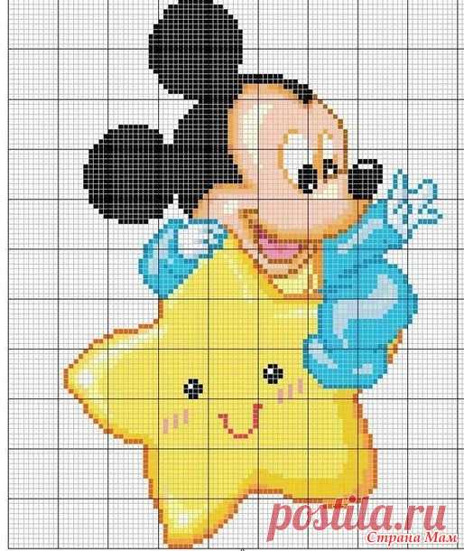 Вязание крючком С2С. Схема для вязания пледа с Микки Маусом. - Страна Мам