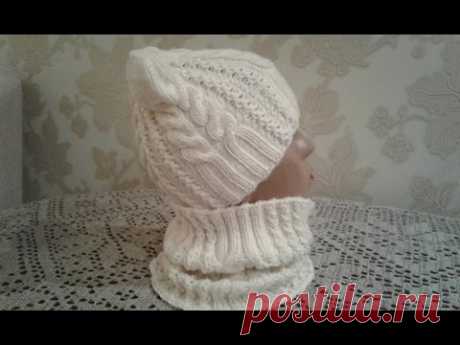 Шапка спицами. КотоШапка. Часть 1.   // Knitting for kids // How to knit a hat