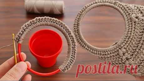 WOW GREAT IDEAS!! 😍 Look what I did with the plastic cups I found in the trash! RECYCLING CROCHET
