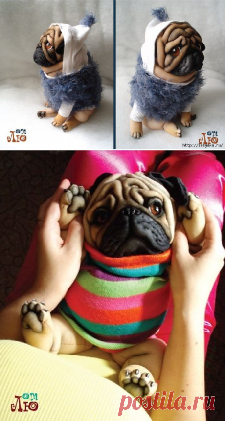 Очаровательные мопсики из капроновых колготок своими руками!