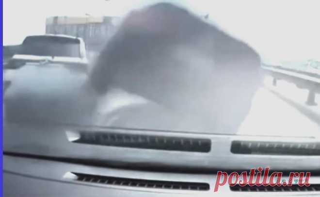 Легковушка «подрезала» автомобиль и продолжила заезд на крыше