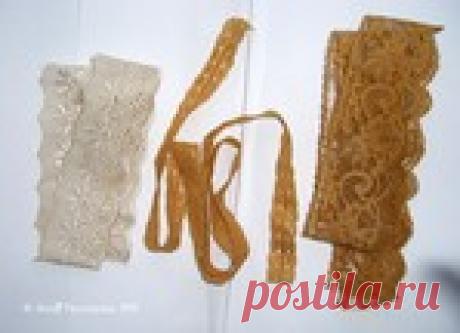 Покраска лент и кружева с помощью чая