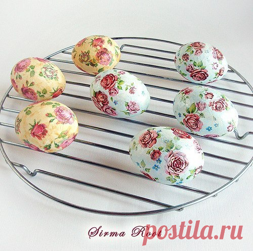 Декупаж пасхальных яиц