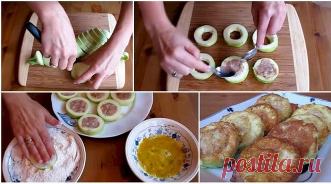 Кабачки жареные с мясом. Пальчики оближешь
