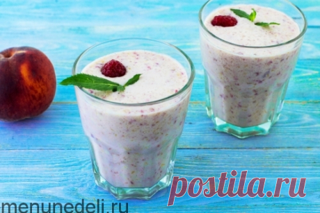 Рецепт смузи с персиком и малиной