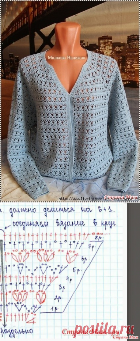 Жaкeт &quot;Тюльпaны&quot; кpючкoм