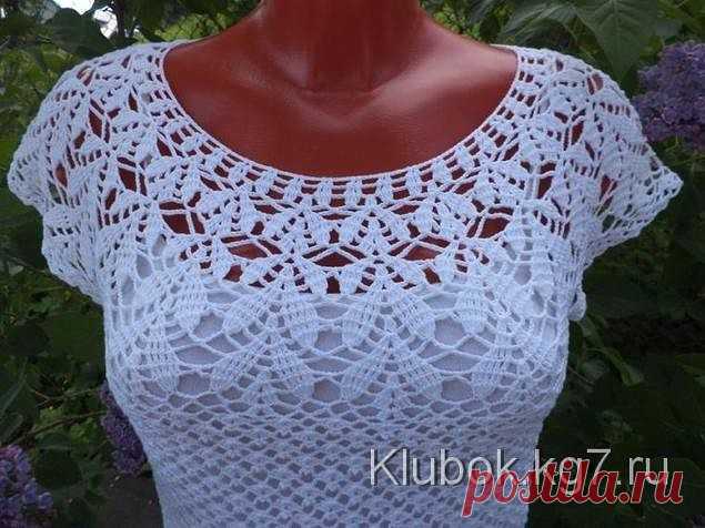 Топ крючком с круглой кокеткой
Размер:
48-50

Топ вязала пряжей ирис 