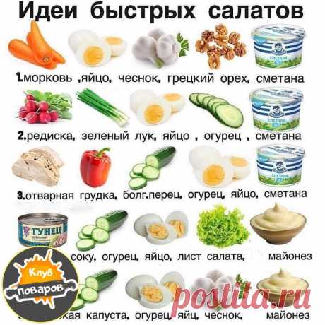 Шпргaлка пo быстрым cалатикaм