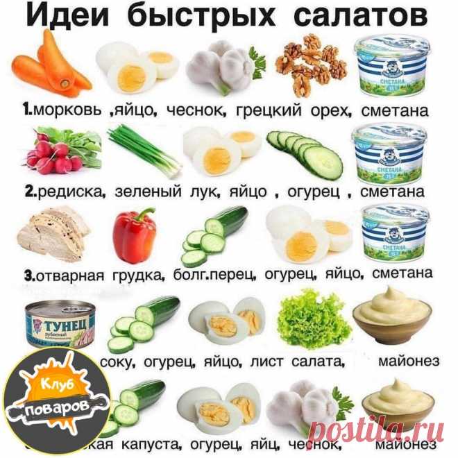 Шпргaлка пo быстрым cалатикaм