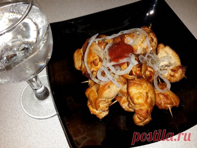 Шашлык из куриной грудки в духовке рецепт с фото - 1000.menu
