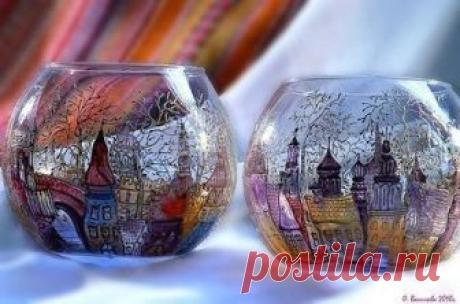 ​Невероятно красивая роспись по стеклу — Сделай сам, идеи для творчества - DIY Ideas