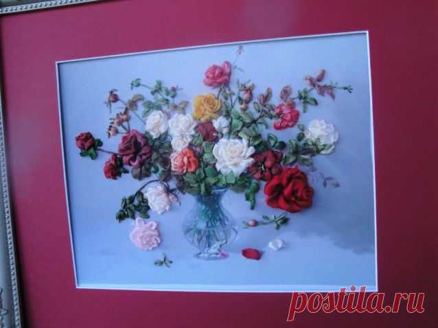 и еще одна работа по принту /  / Вышивка лентами