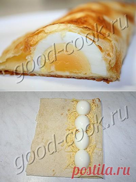 Лаваш, запеченный с сыром и яйцами