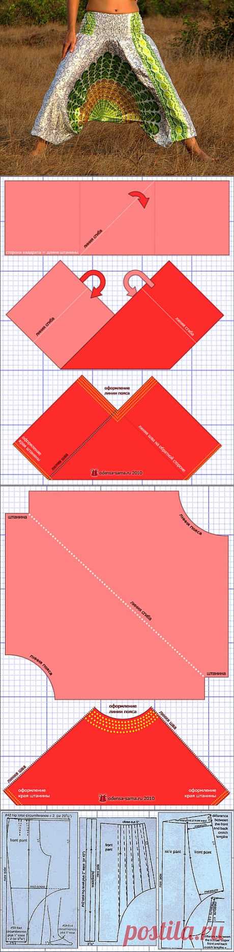 Как самостоятельно сшить штаны-шаровары афгани или алладины?