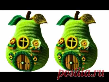 WOW😍AMAZING 💯👍CROCHET DESIGN🍐👌GUAVA SHAPE HOUSE MAKING VIDEO #guava #house #crochet