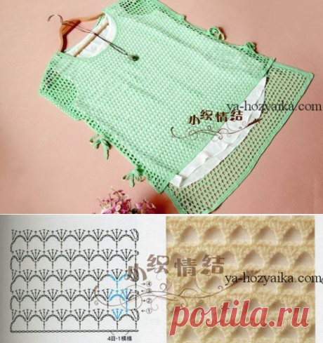 Туника узором сетка крючком. Ажурная туника крючком со схемами