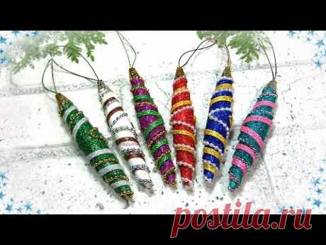 🎄 Ёлочные новогодние игрушки своими руками из фоамирана 🎄 diy christmas ornaments glitter foam
