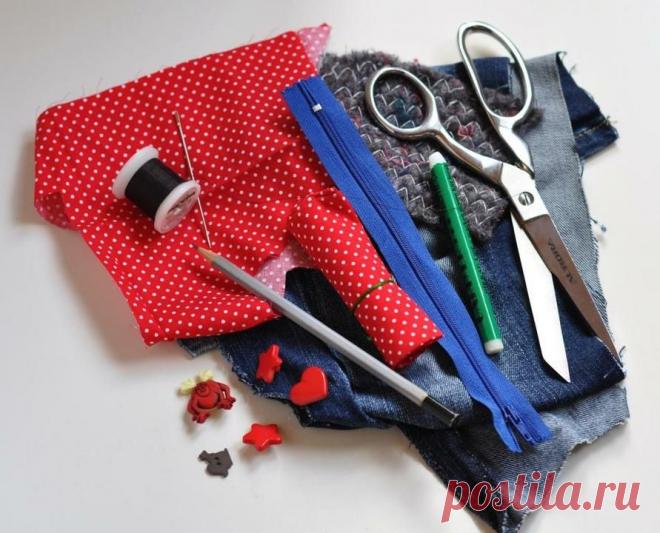 Как сделать пенал из старых джинсов в технике пэчворк