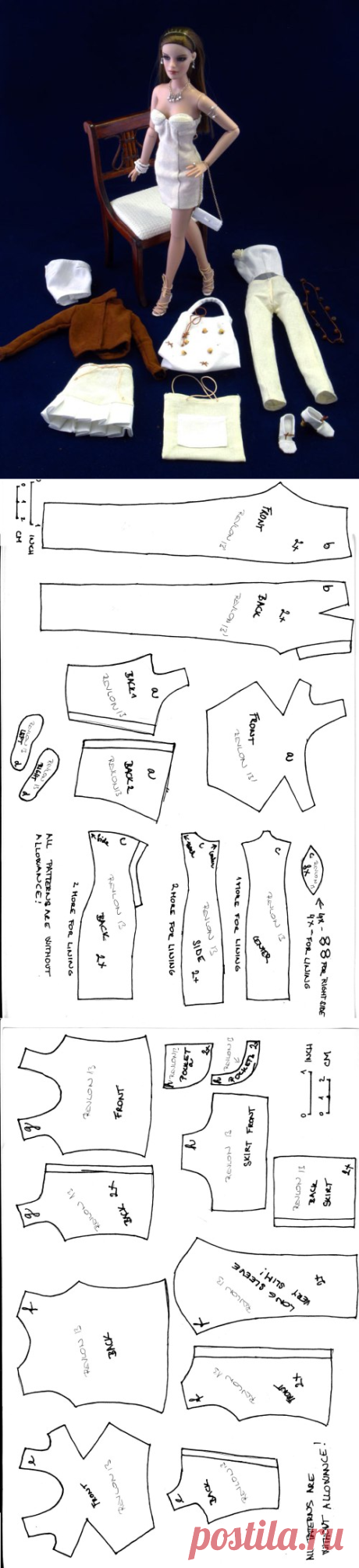 Basic patterns for Revlon 13 doll | N. I. by T. F. (formerly Mildendo Magazine)