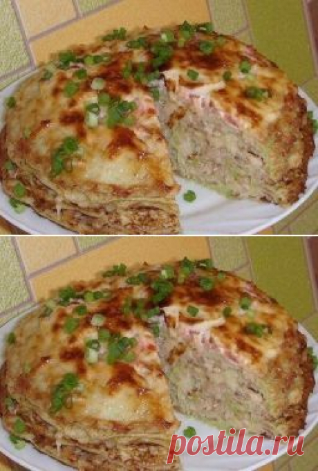 Кабачково-сырный тортик с мясом - Лучшие кулинарные рецепты интернета