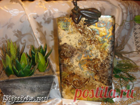 Мастер-класс по декупажу на вазе от fljuida..