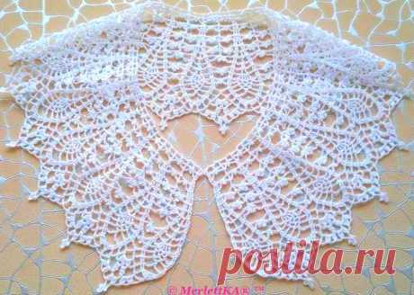 Подборка изумительных ажурных воротничков с видео, схемами и описанием ☆ вязание крючком