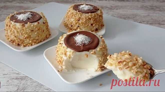 Бюджетный десерт ЗИМНИЕ ШАПКИ! Очень вкусно, быстро! БЕЗ выпечки, желатина и яиц, твет во рту!