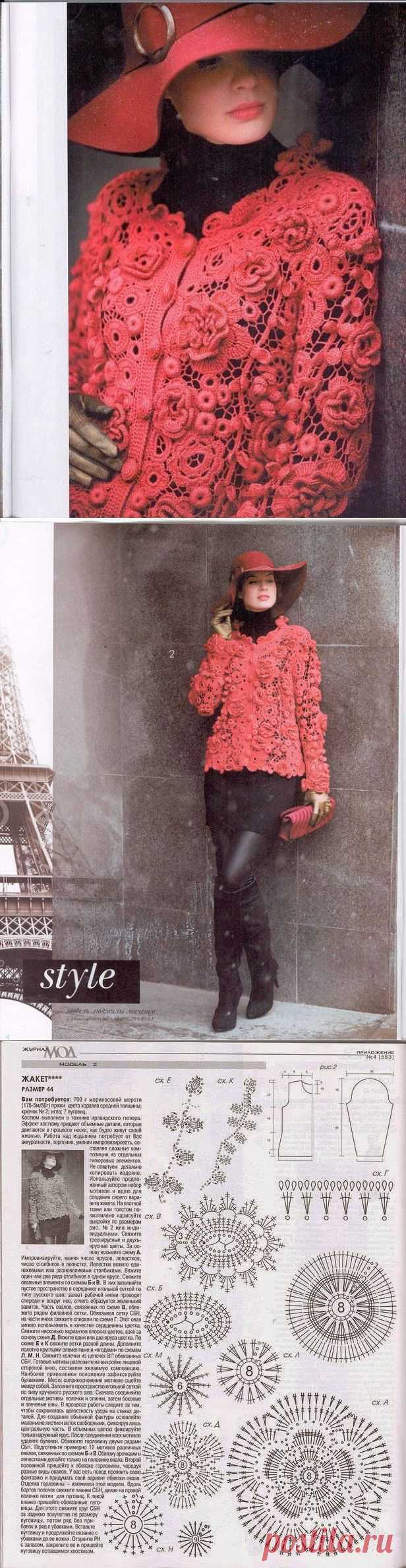 Irish crochet &: Жакет из ЖМ 583 Jacket