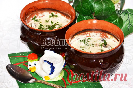 Суп в горшочках с грибами и мясом, рецепт с фото | Все Блюда