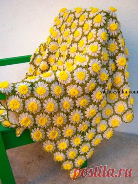 Ромашковый плед крючком пошаговые фото. Красивый плед из остатков пряжи крючком Ромашковый плед крючком пошаговые фото. Красивый плед из остатков пряжи крючком