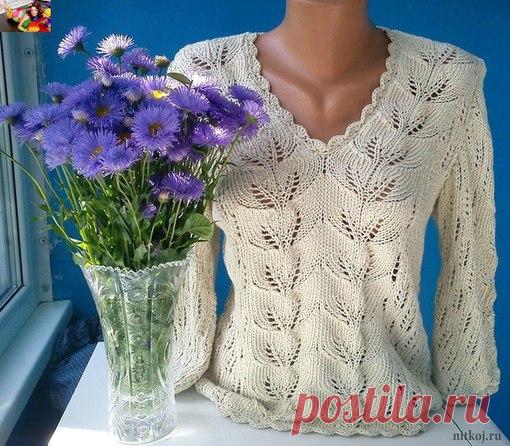 Пуловер спицами