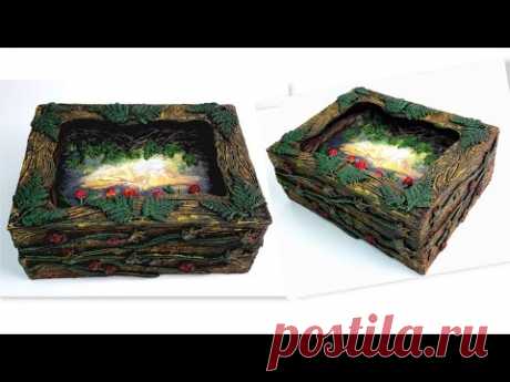 DIY/Magic Box from recycled cardboard and Air dry clay/Paper crafts - YouTube