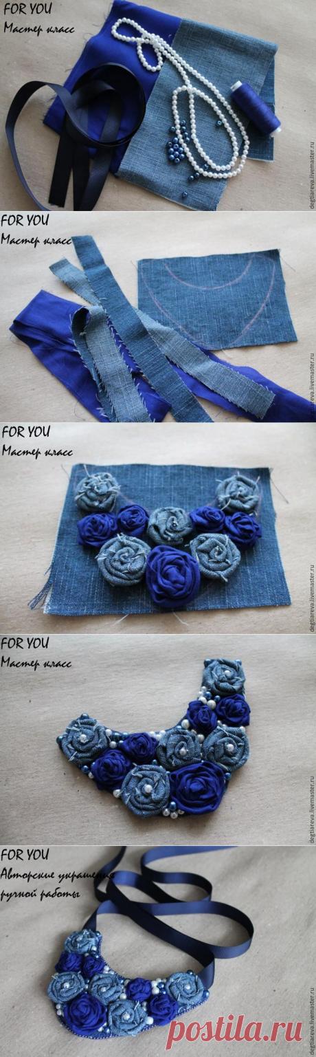Создаем текстильное колье с розами - Ярмарка Мастеров - ручная работа, handmade