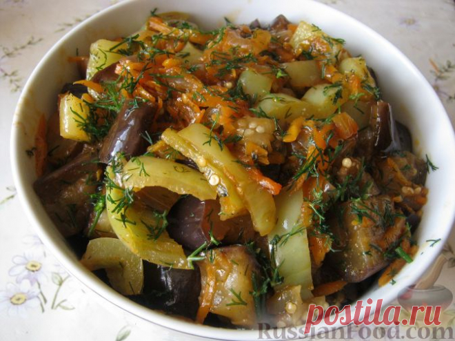 Рецепт: Рагу из баклажанов постное на RussianFood.com
