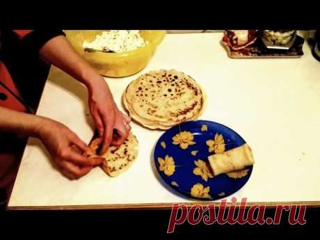 Блинчики с Творогом Рецепт блинов с творогом и сыром как приготовить фаршированные домашние