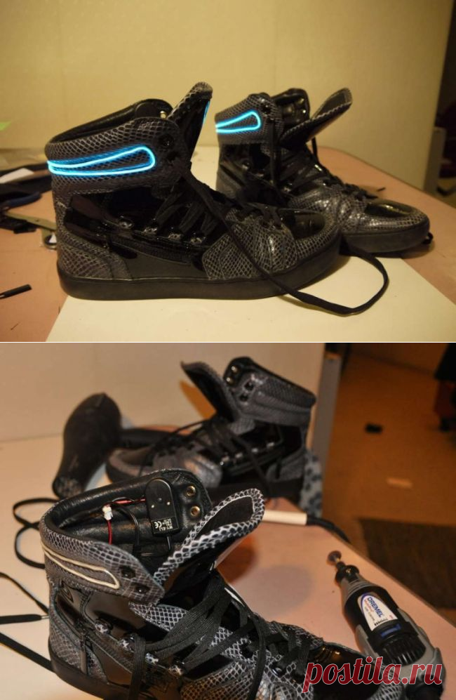 Светящиеся кроссовки своими руками