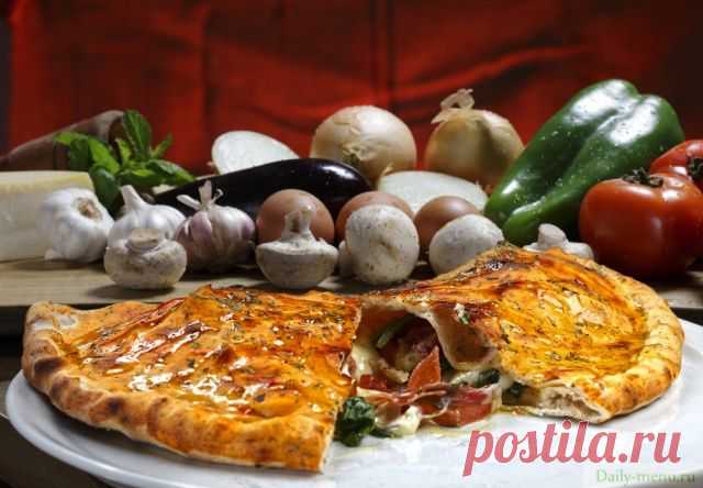 Пицца calzone c баклажанами и шампиньонами - Рецепты от Daily-menu.ru
