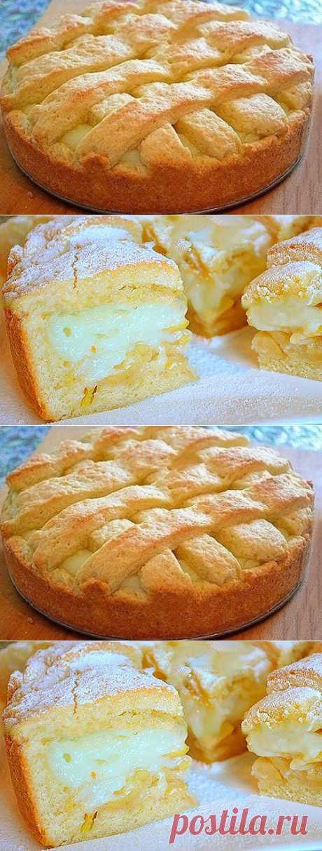 Яблочный пирог с заварным кремом