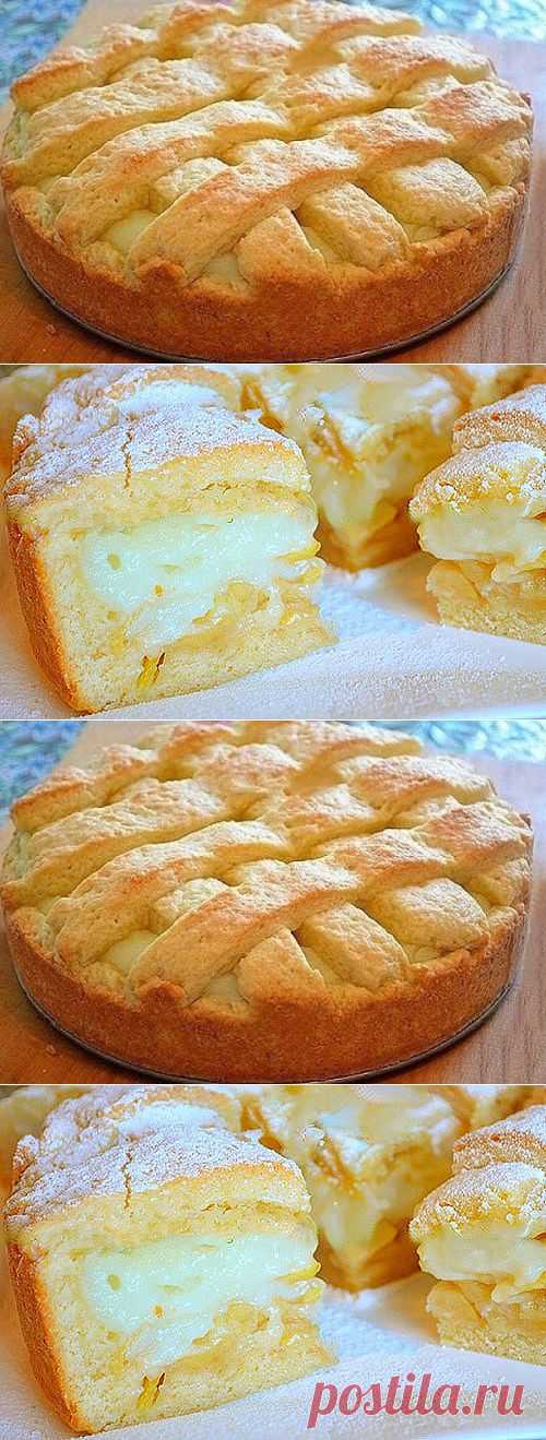 Яблочный пирог с заварным кремом