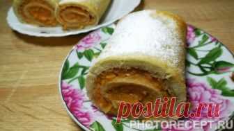Быстрый яблочный рулет к чаю - рецепт с фото пошагово Быстрый яблочный рулет к чаю - пошаговый кулинарный рецепт приготовления с фото, шаг за шагом.