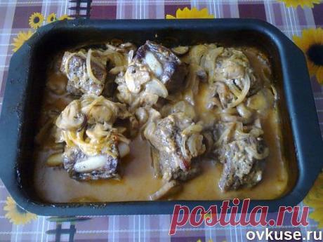 Говядина, запечённая с грибами и луком в горчичном маринаде - Простые рецепты Овкусе.ру