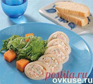 Кальмары фаршированные творогом и креветками - Простые рецепты Овкусе.ру