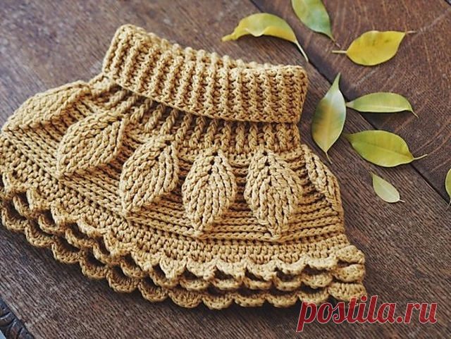Манишка крючком Autumn Leaves - Вяжи.ру